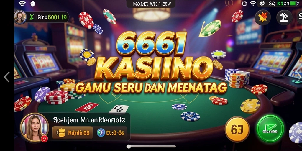 Gameplay seru dalam aplikasi Kasino 666I dengan grafis menarik.