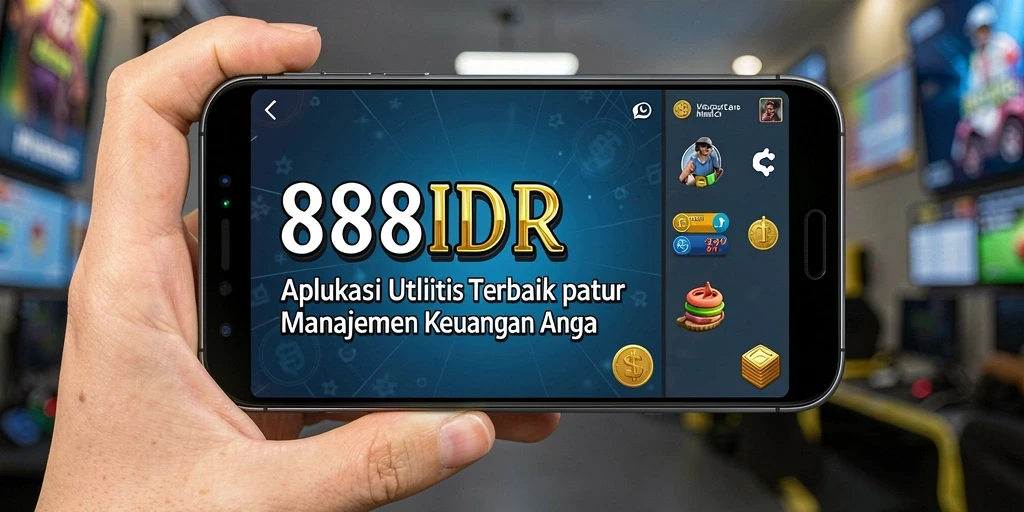 Tampilan antarmuka utama 888IDR dengan fitur pengelolaan keuangan.