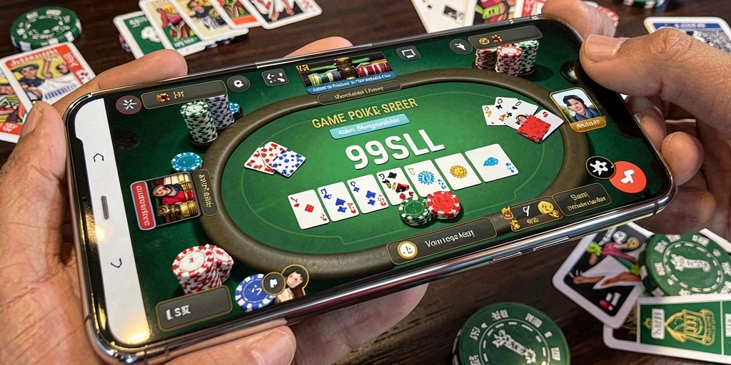 Tampilan menarik dari gameplay Poker di 99SLL.