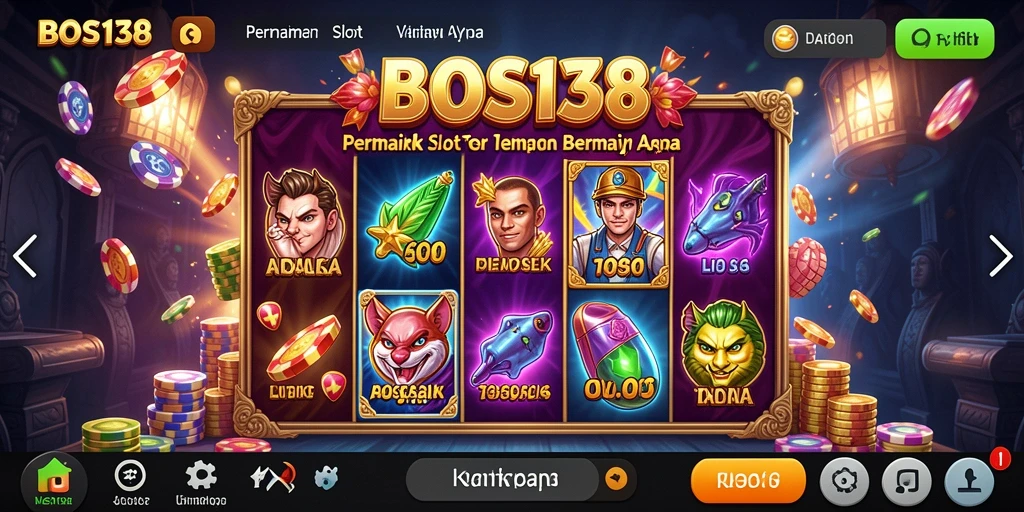 Tampilan gameplay slot BOS138 yang menarik dan penuh warna.