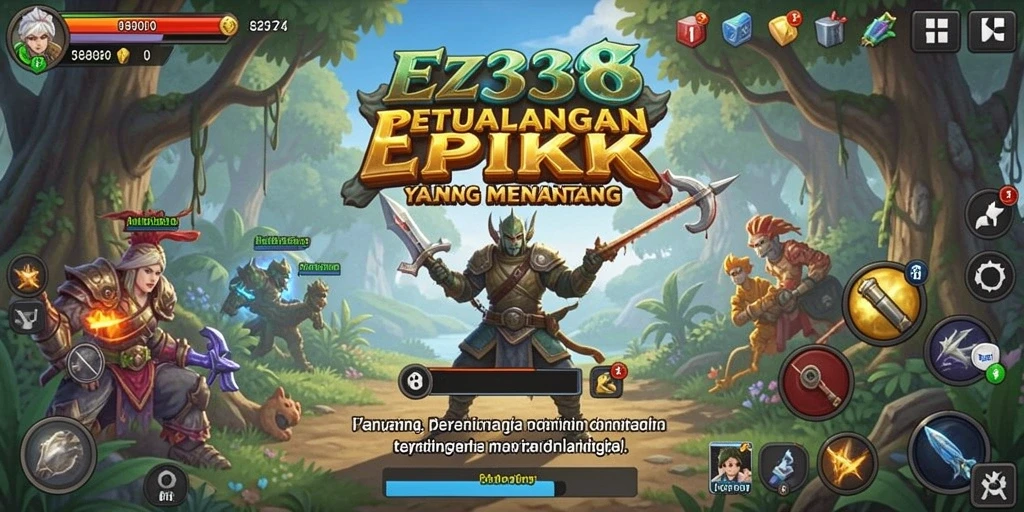 Tampilan screenshot utama EZ338 menampilkan aksi petualangan yang mendebarkan.