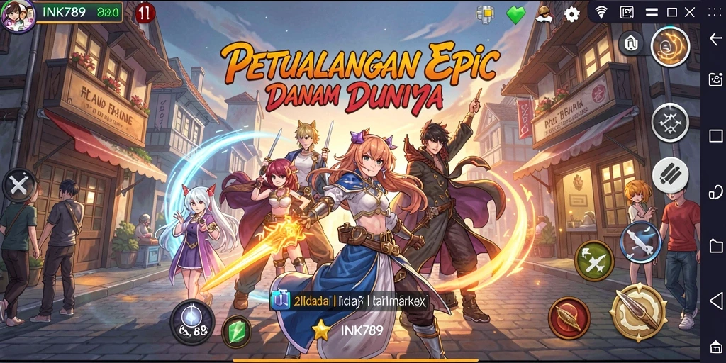 Tampilan layar permainan INK789 yang menakjubkan dengan karakter anime dinamis.