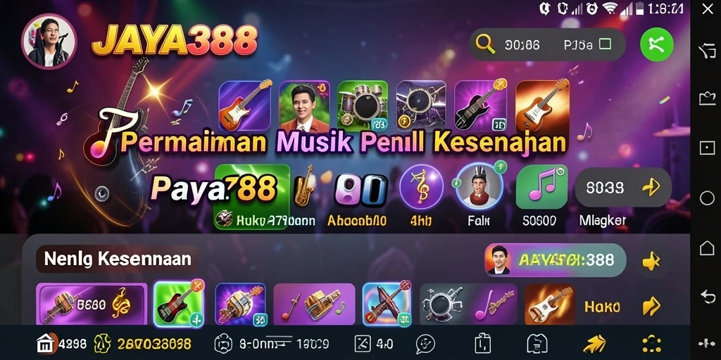 Tampilan gameplay <strong>JAYA388</strong> dengan interaksi musik yang seru.
