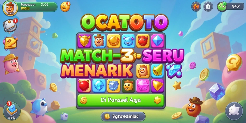 Tampilan gameplay OCATOTO yang penuh warna dan seru.