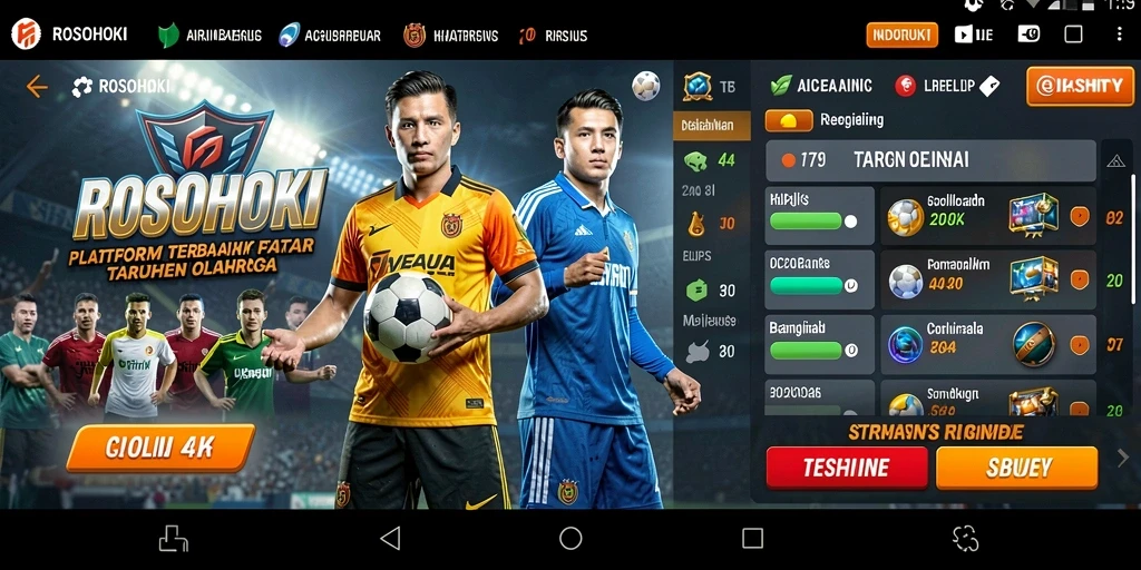 Screenshot menampilkan antarmuka taruhan olahraga yang dinamis dan interaktif.