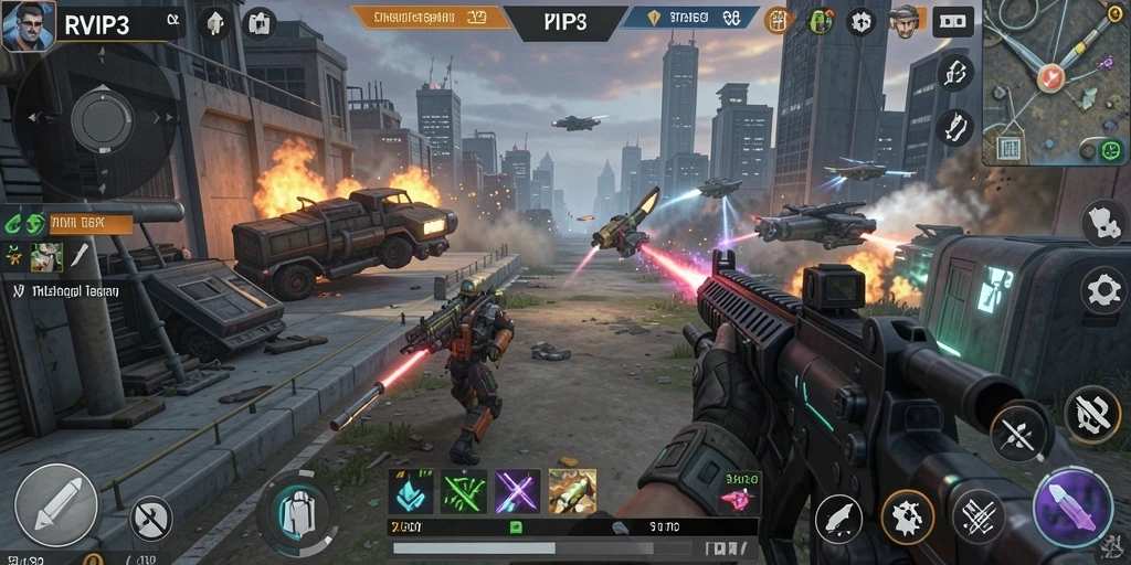 Tampilan menarik dari permainan strategi RVIP3 dengan berbagai unit.